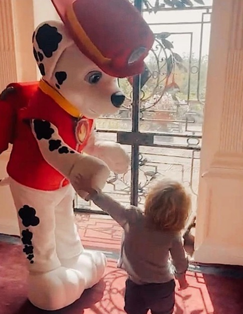 Carrie introduced her two-year-old to the PAW Patrol characters on the family fun day