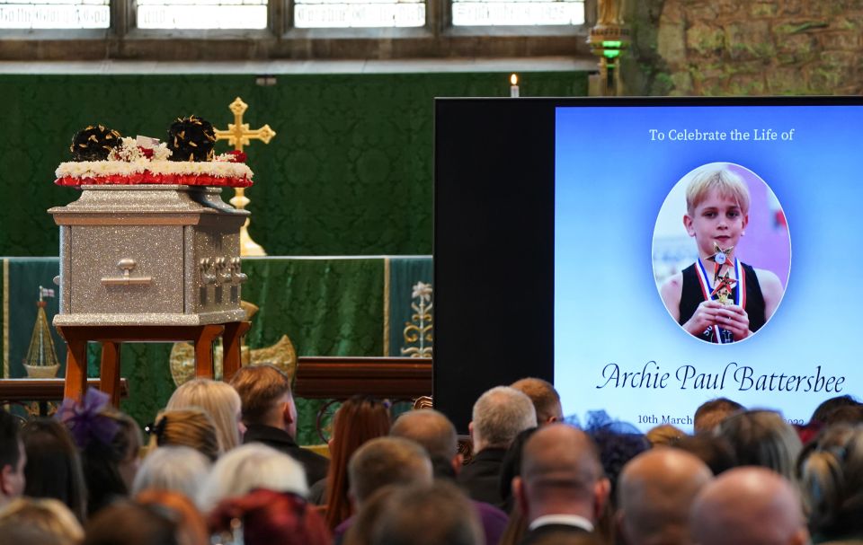 Hundreds poured into the church for the funeral of Archie on Tuesday