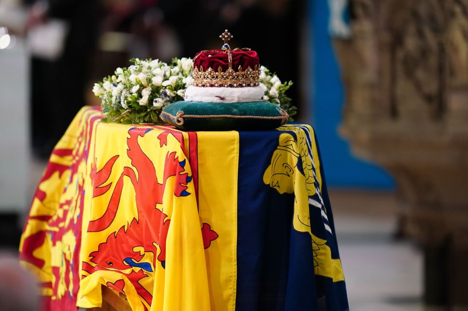 The Crown of Scotland was placed on the Queen's coffin