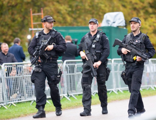 Police have been out in force for the historic occasion