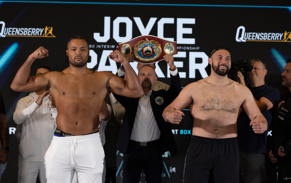 Joe Joyce and Joseph Parker will face off at around 10:30pm tonight.