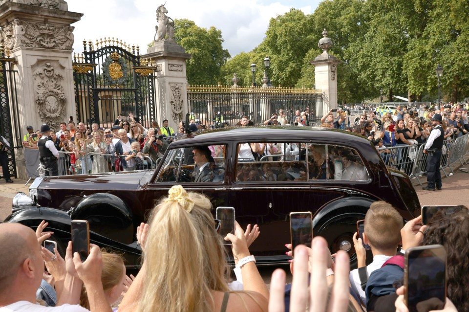 Crowds waited at the Palace to catch a glimpse of the King and Queen Consort