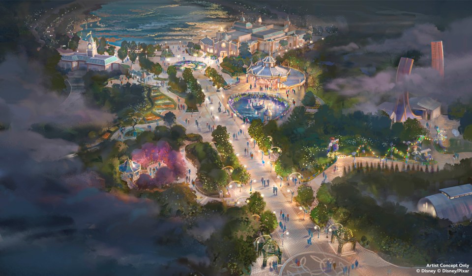 The images from the D23 Expo showed the new land at the end of the English Garden promenade