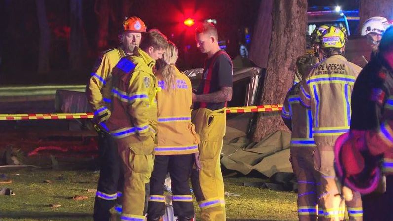 The teenagers collided with a large gum tree, police said