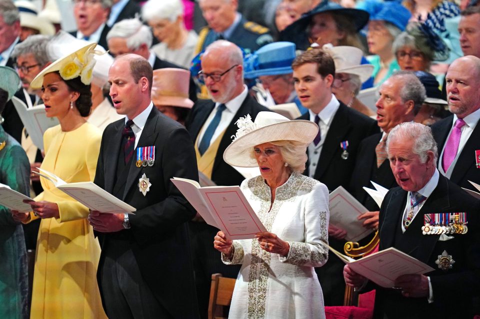 Kate, William, Camilla and Charles at the service in June