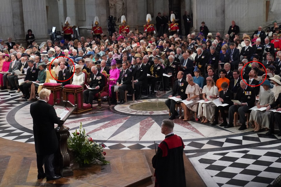 The brothers sat apart during a service of remembrance at St Paul's in June