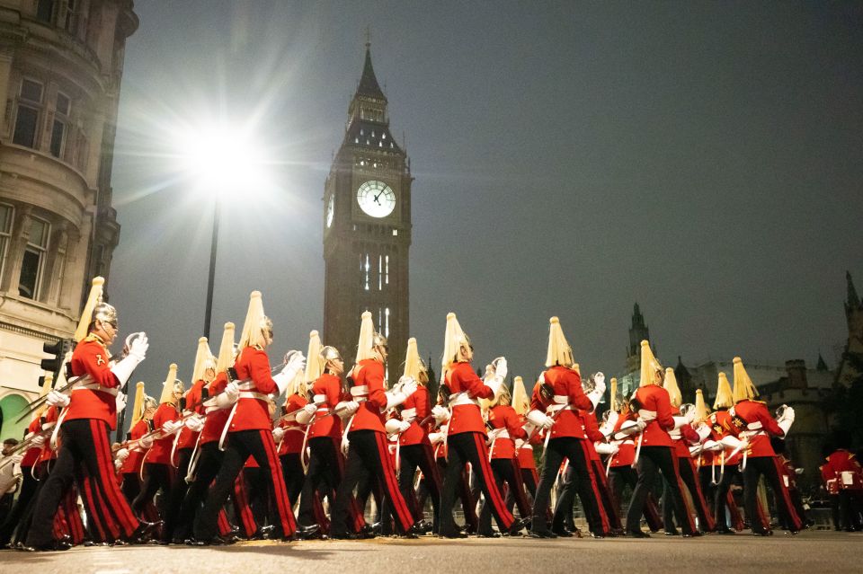 It was then marched from Buckingham Palace to Westminster Hall, where the Queen will lie in state ahead of her funeral on Monday