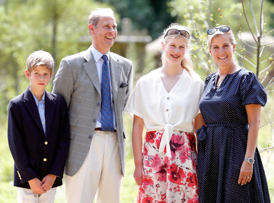 The Earl and Countess of Wessex with their children, Lady Louise Windsor and James Viscount Severn