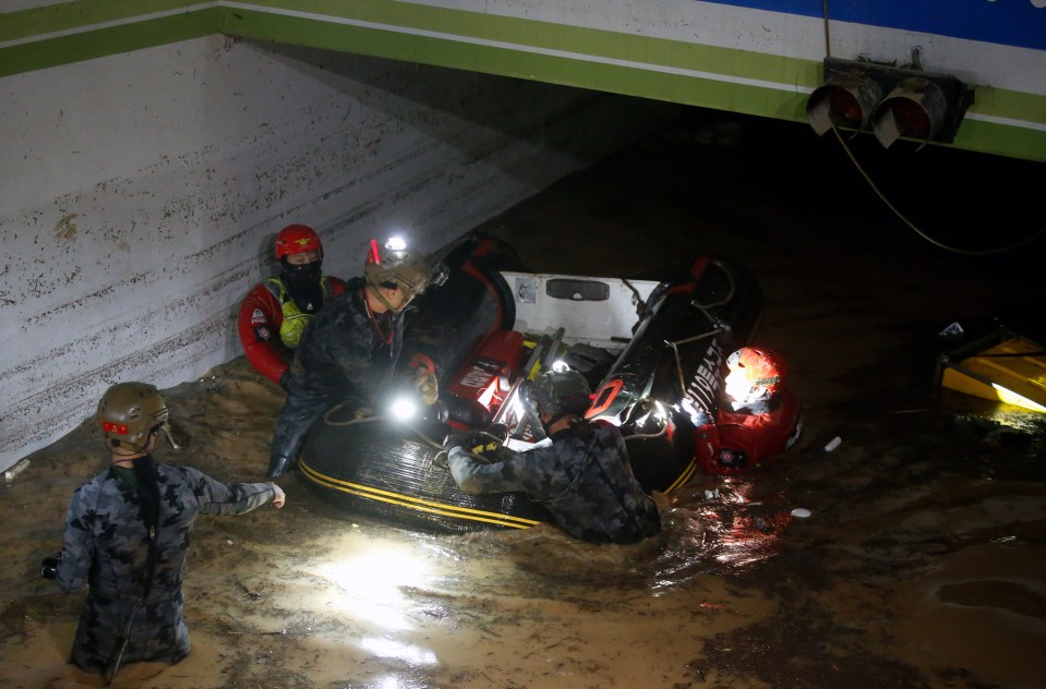 The people were trying to move their cars from a garage in Pohang