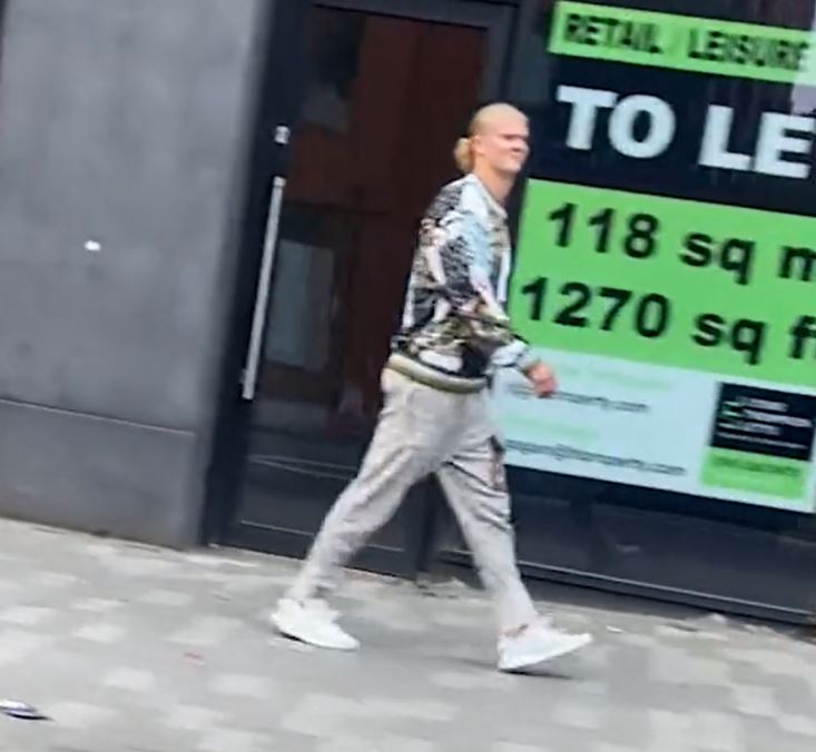 Erling Haaland was heckled by a Man Utd fan as he walked down Chapel Street