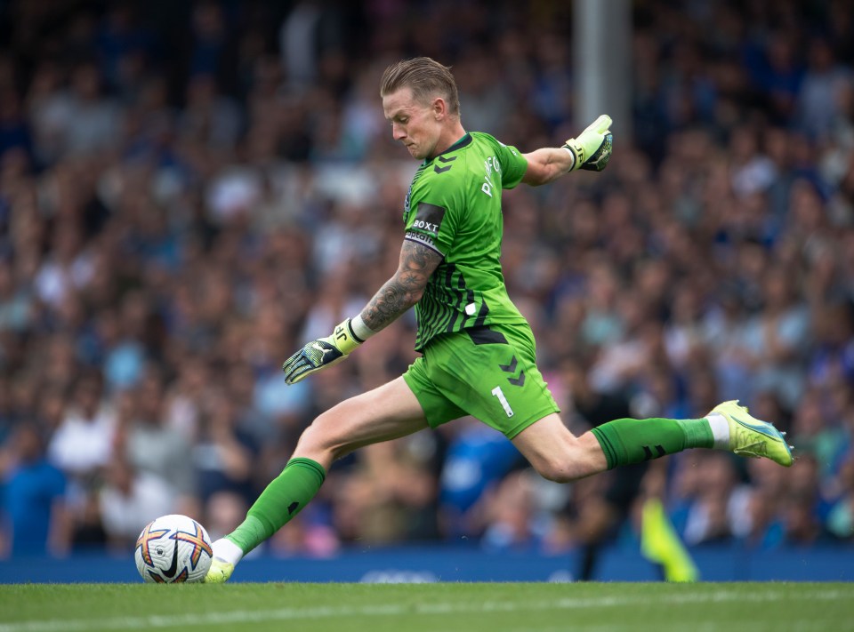 Everton's medical team believe Pickford's powerful kicking could be a cause of the problem