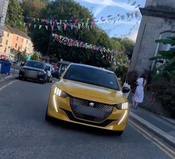 This Peugeot driver raced up behind a cyclist in Cornwall