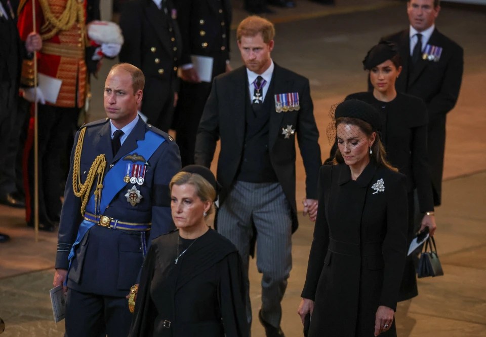 Meghan walked into Westminster Hall with Harry while Sophie was just metres ahead