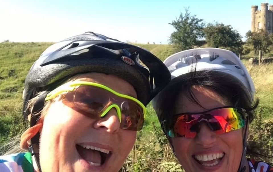 Final photograph together: Fern and Lorraine take a selfie on a bike ride with friends in Lake Windermere in September 2019