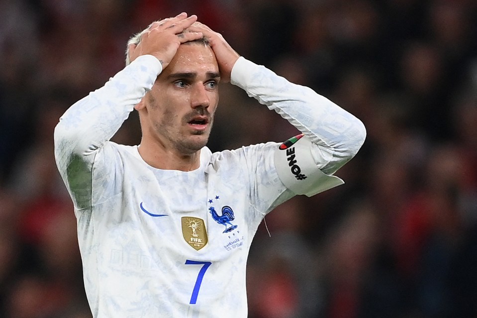 Griezmann captained France in their 2-0 loss to Denmark