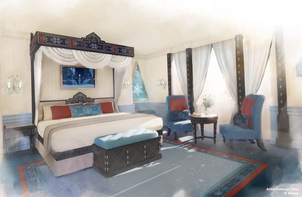 There will also be Frozen-themed rooms at the Disney hotel at Disneyland Paris