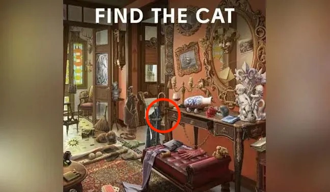 The kitty was hiding in plain sight.