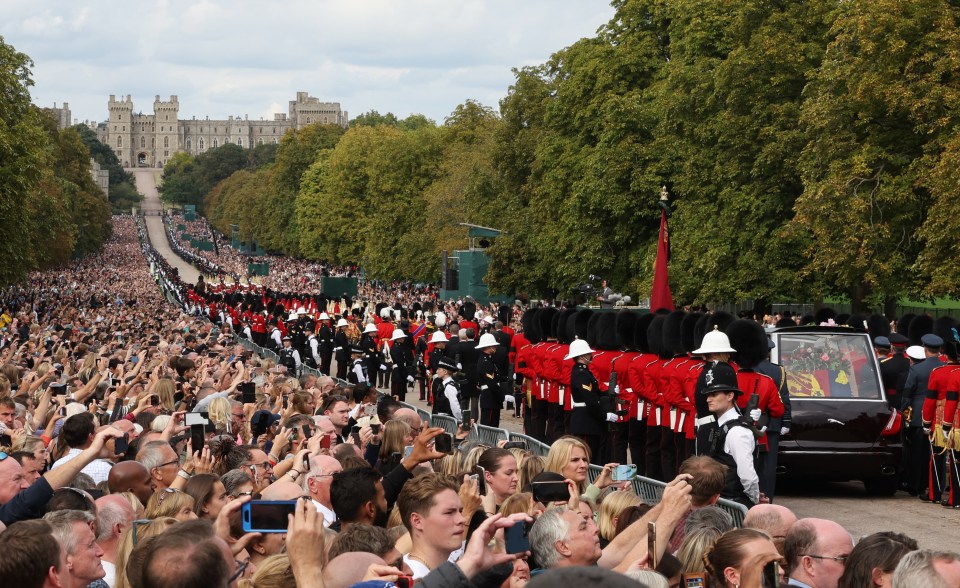 An estimated million people lined the route from London to Windsor