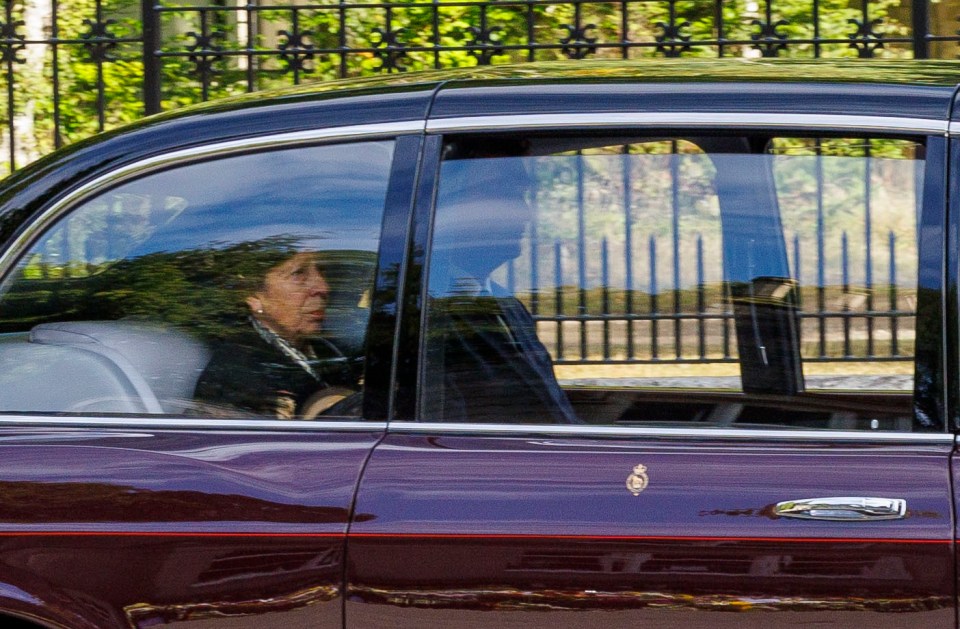 Princess Anne rode in the cortege behind her late mother