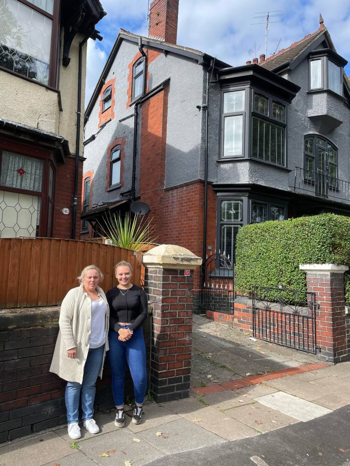 Maxine Preston and her daughter Emily live next door to the a man who was fined for painting his house grey and installing plastic window frames