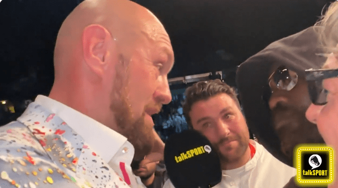 Chisora gatecrashed Fury's ringside interview at last night's Joyce vs Parker heavyweight clash