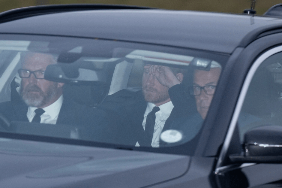 Prince Harry was seen leaving Aberdeen airport for Balmoral