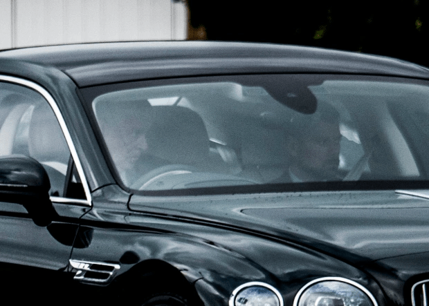 Prince Andrew arrives at RAF Northolt in his Bentley ahead of the flight to Scotland