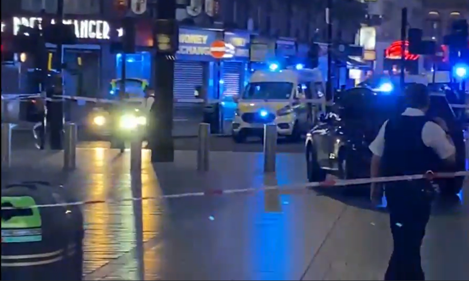 Two officers were stabbed in Leicester Square