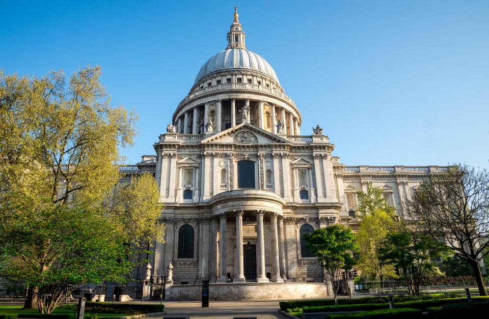 A view of the southern entrance to St Paul’s Cathedral in London, where tonight's service will take place