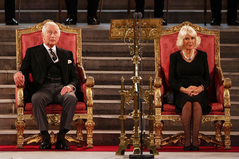 King Charles and Queen Consort Camilla sat on their thrones for the first time yesterday