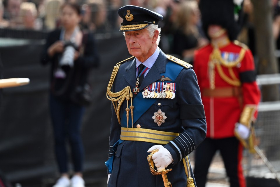 King Charles led the procession to Westminster Hall