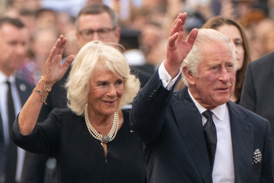 The King and Queen waved as they left the crowd