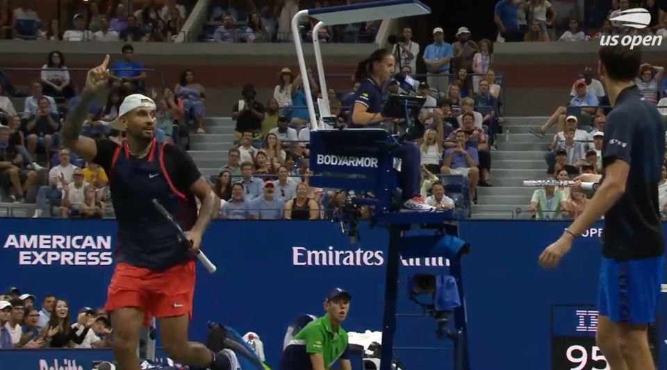 Kyrgios crossed the neck and Medvedev immediately pointed out the blunder