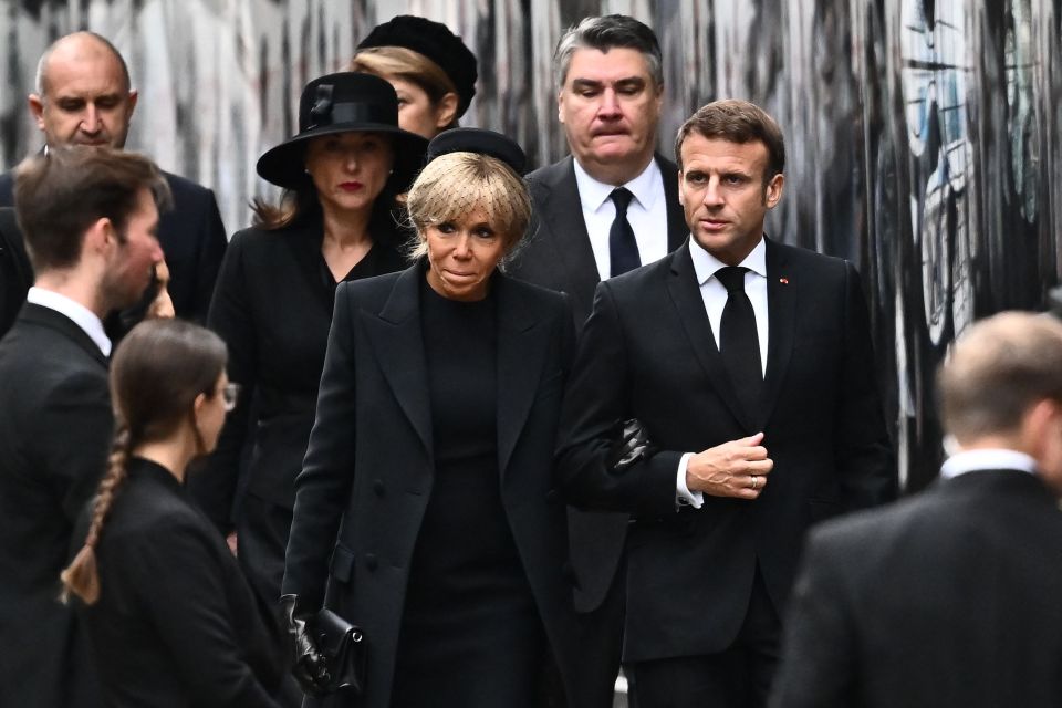 Emmanuel Macron arrived with his wife Brigitte