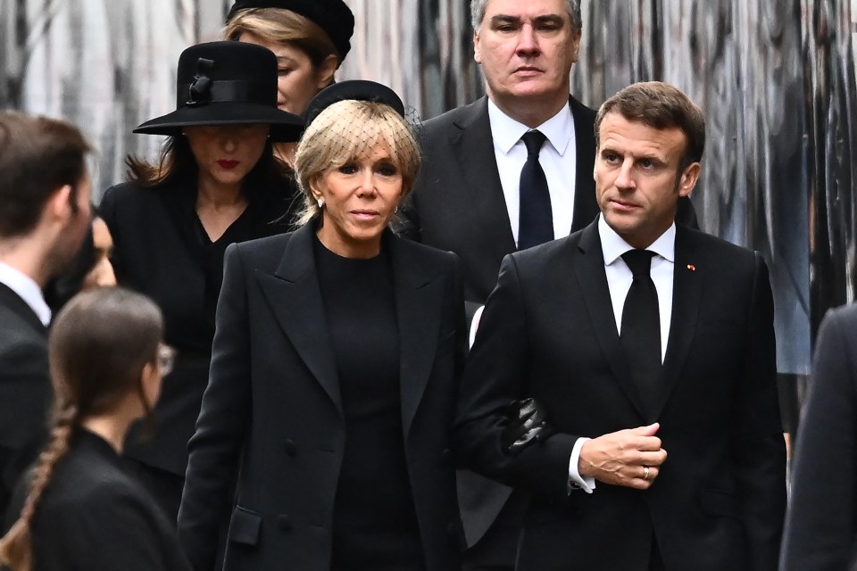 French President Emmanuel Macron and his wife Brigitte Macron arrive at Westminster Abbey