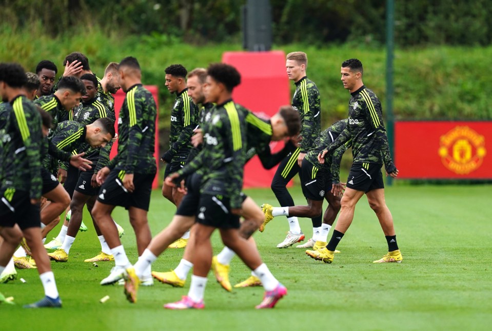 Ronaldo joined in Manchester United training with his team-mates