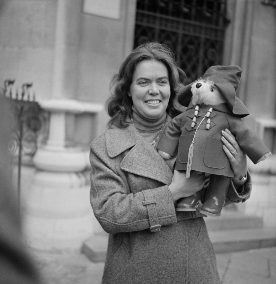 Jeremy's mum with one of her Paddington Bears she created