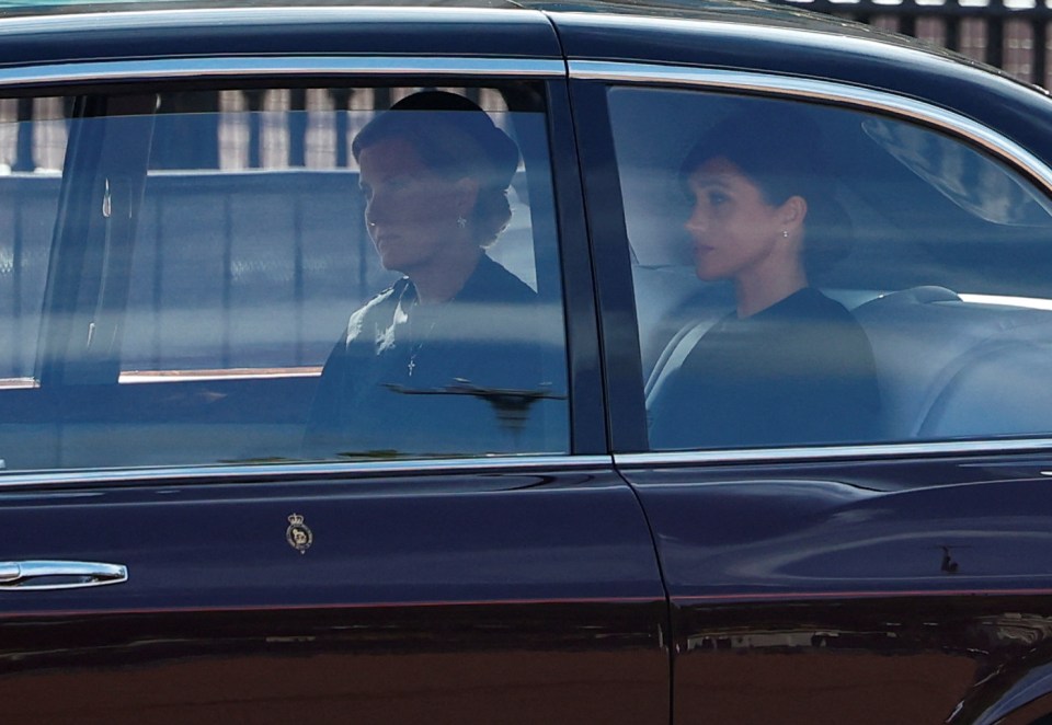 The pair had travelled together by car in the Queen's funeral procession