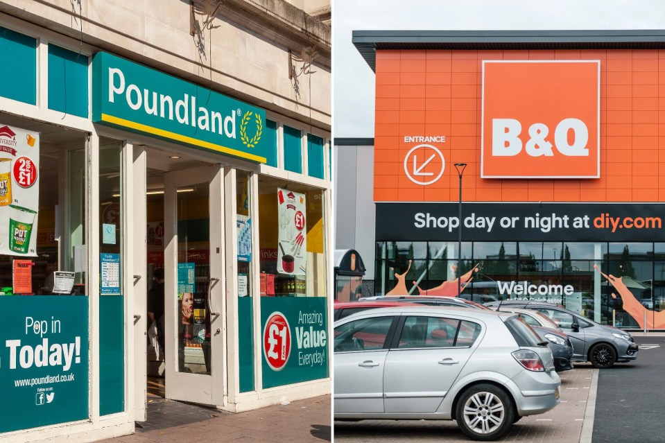 Hundreds of B&Q and Poundland stores will shut up shop next week.