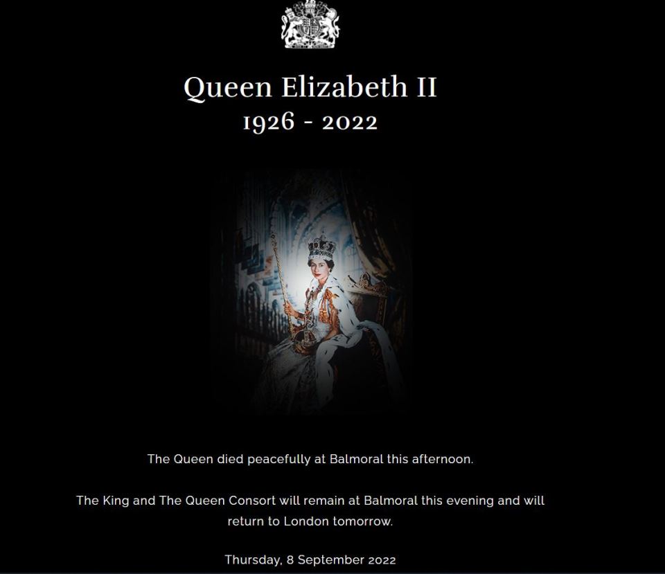 The Royal Family's official website was shut down while 'appropriate changes' were made