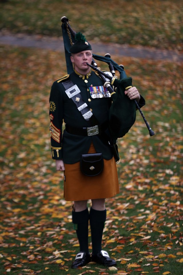 A lone piper’s lament is among the personal touches for the Queen’s final farewell this afternoon