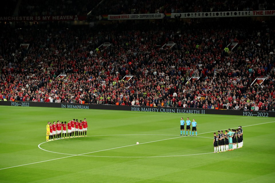 Manchester United's Europa League game went ahead yesterday with a minute's silence before kick-off