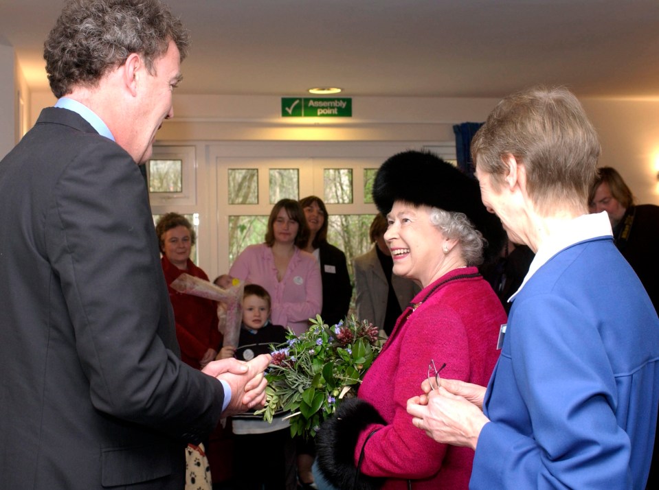 The Queen meets Jeremy Clarkson on a visit to Oxford in 2004