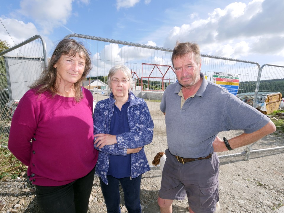 Carole Porter (L), husband Tim (R) and neighbour Ruth Herd are furious with the massive development