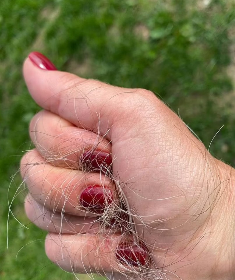 She recently shared a photo holding a clump of her