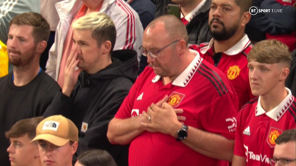 Supporters looked very emotional as they took in the pre-match silence