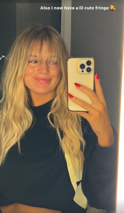 Tasha Ghouri showed off her new fringe on Instagram