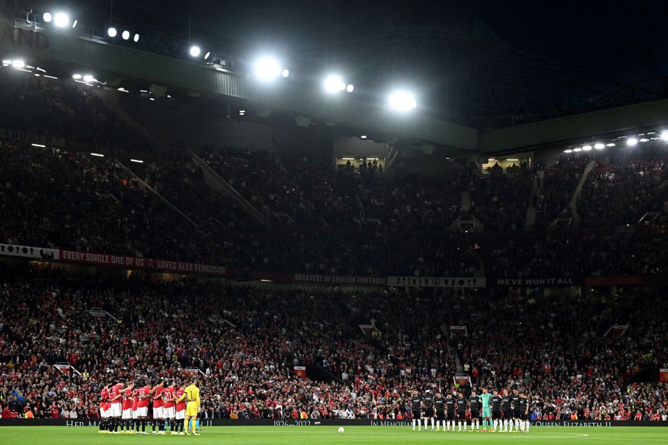 Old Trafford fell silent to remember The Queen