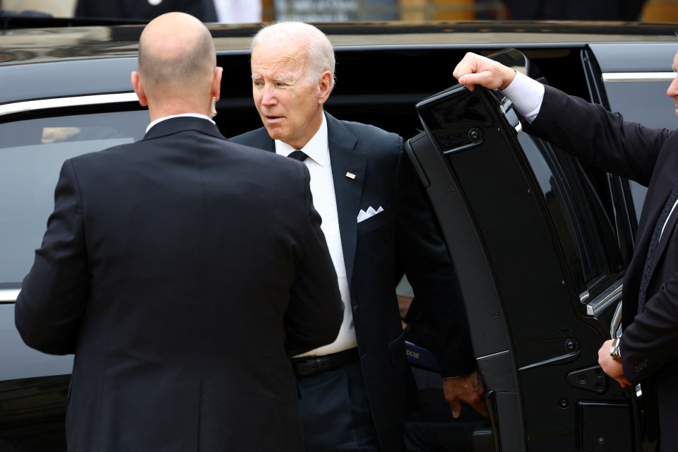 Joe Biden arrived at Westminster Abbey