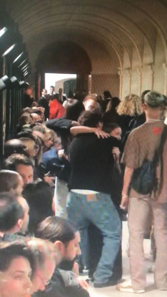 Brooklyn hugged his sister Harper as Nicola hugged David